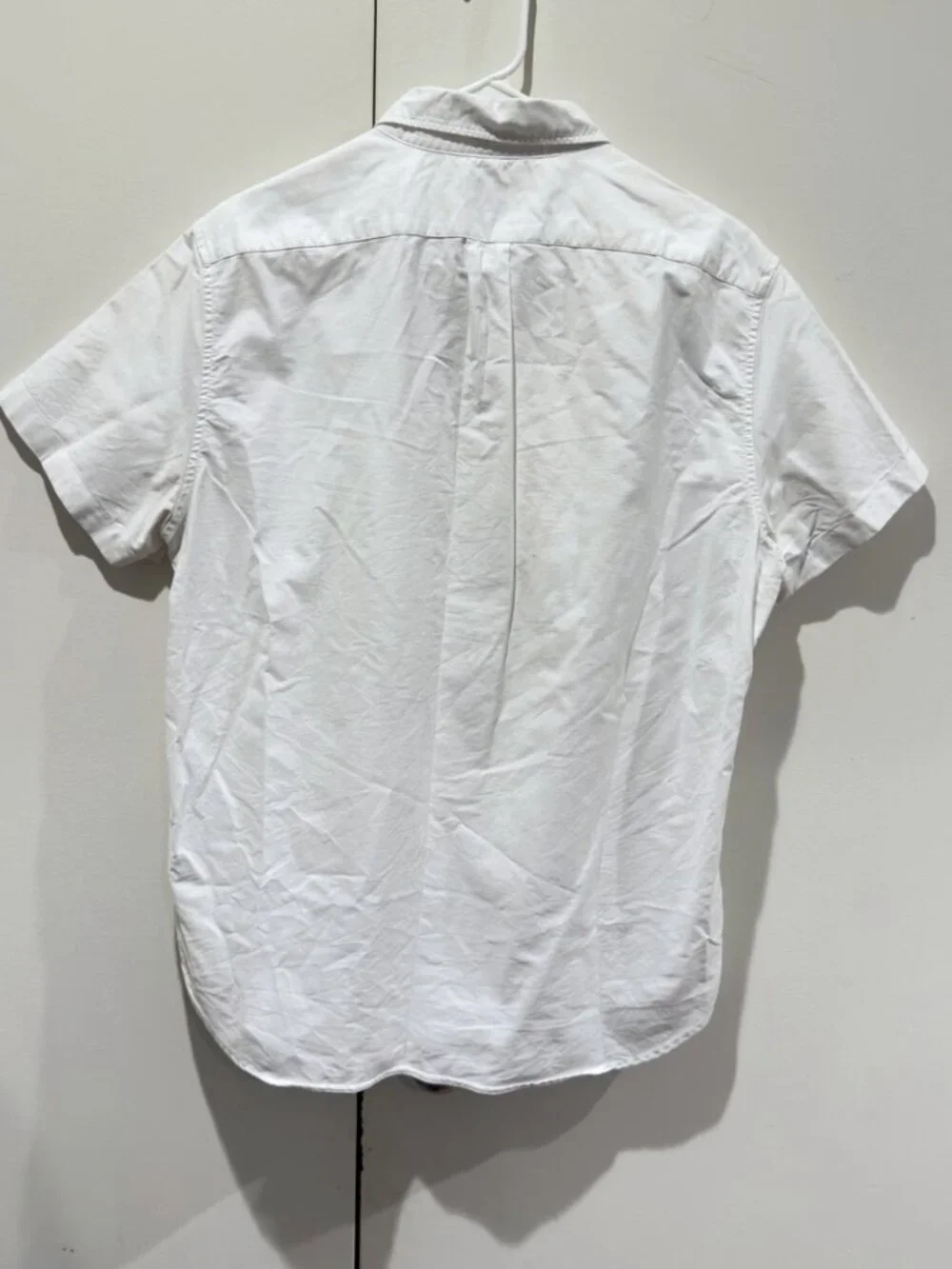 J.Crew American Pima Cotton Short Sleeve Oxford Shirt White Classic Fit L H4811